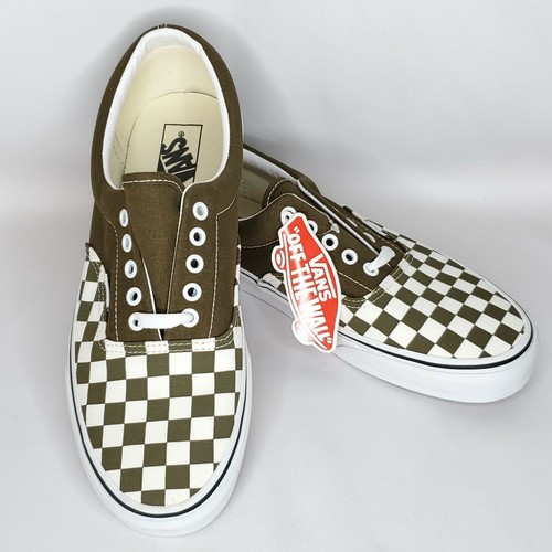 army green checkered vans