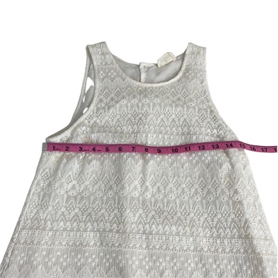 tuckernuck white lace dress Tuckernuck White Eyelet Lace Overlay V-Neck with Puff Sleeves Dress- S   The Saved Collection