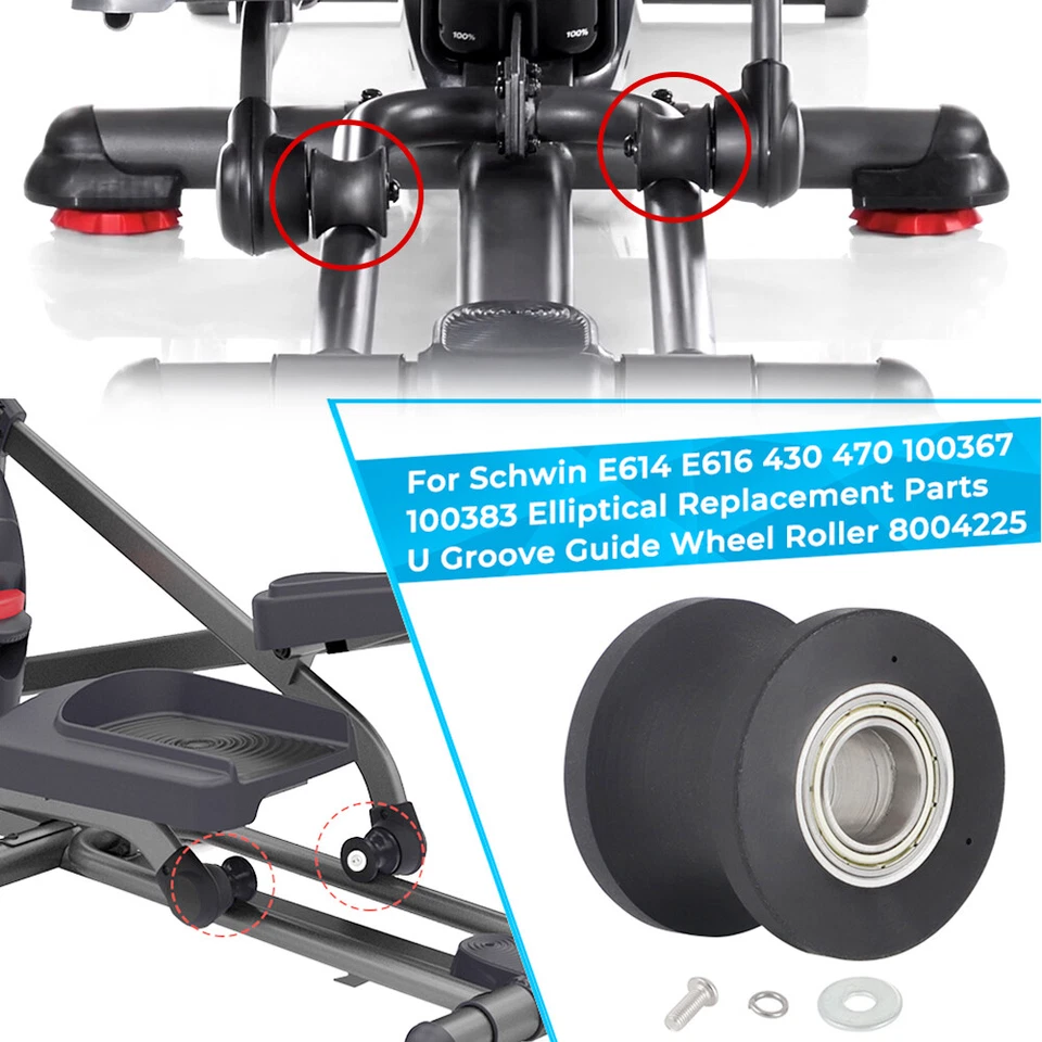 2x Parte de rodillo de rueda 8004225 para Schwinn Nautilus E614 E616 430 470 elíptica Foto 2 de 4
