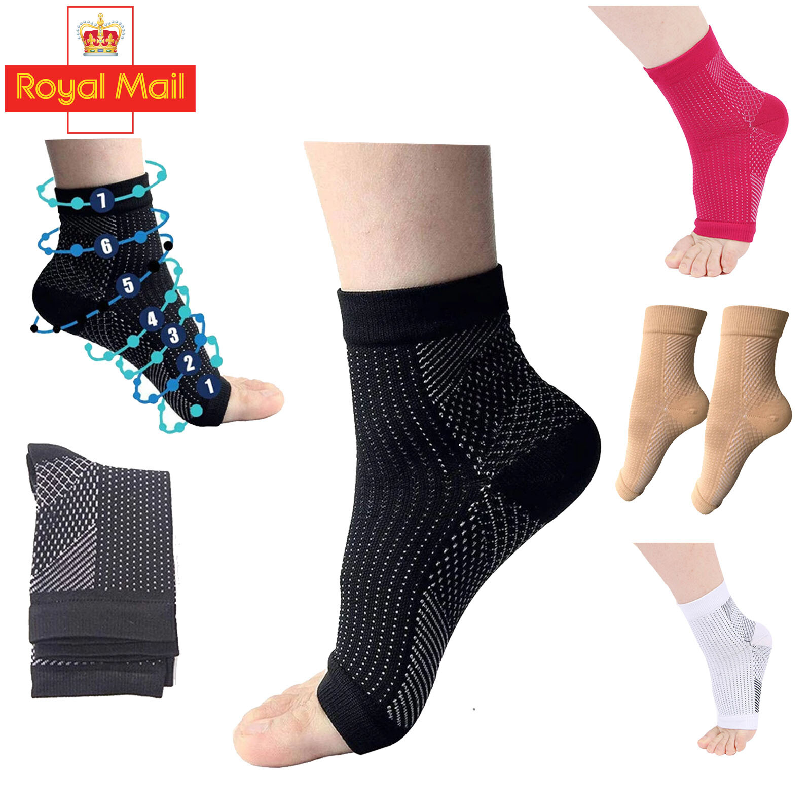 2X Plantar Fasciitis Foot Socks Compression Arch Support Ankle Pain