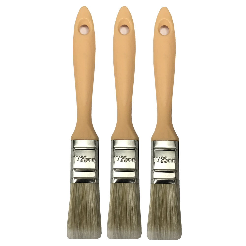 Gelcoat 1"" 25mm Synthetic Laminating Low Bristle Loss Fibreglass Brush - 3pk