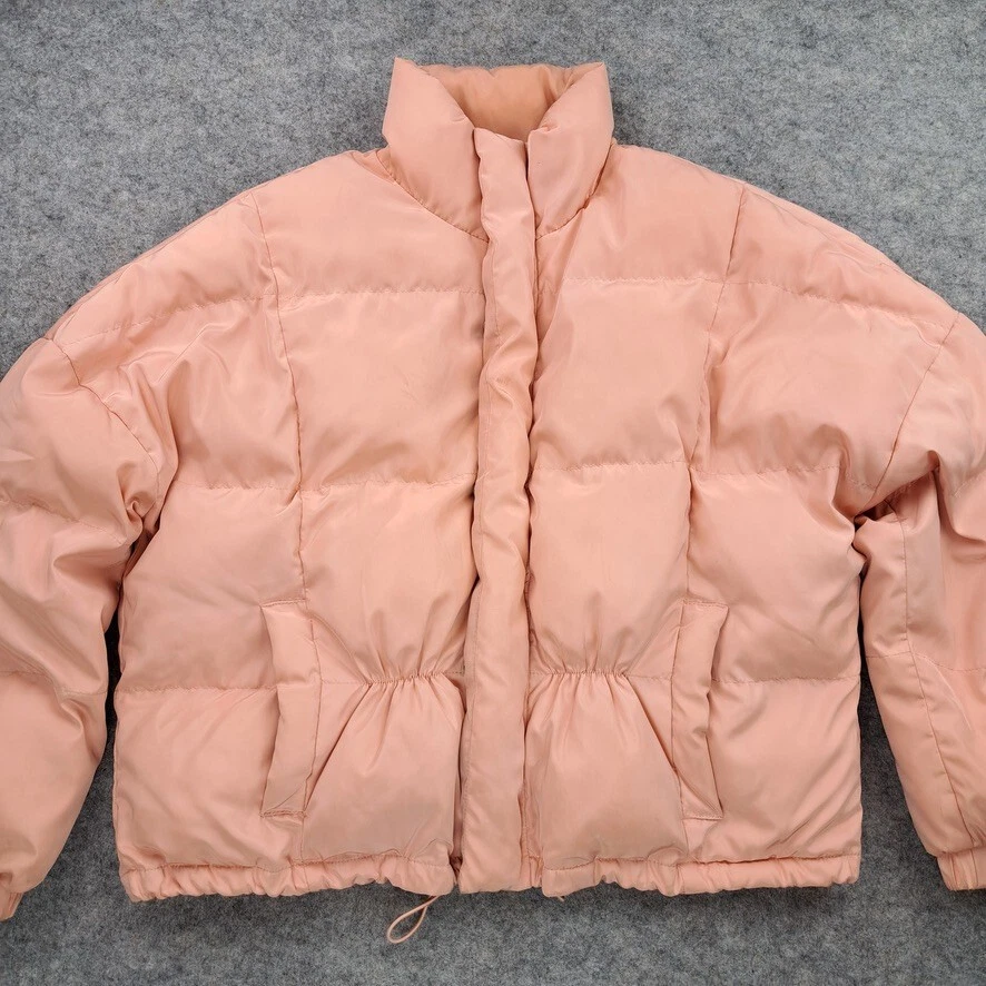 Abrigo Unif X Urban Outfitters Mujer Pequeño Rosa Puffer Chaqueta Cremallera Completa Acolchado Foto 3 de 4