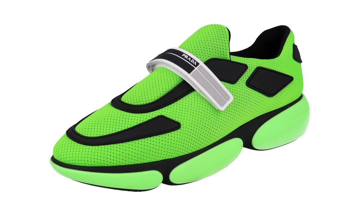 【送料込み】セール★PRADA★1D109N PRADA Mesh Cloudbust Slip On Sneakers 1E293I Neon Green NEW