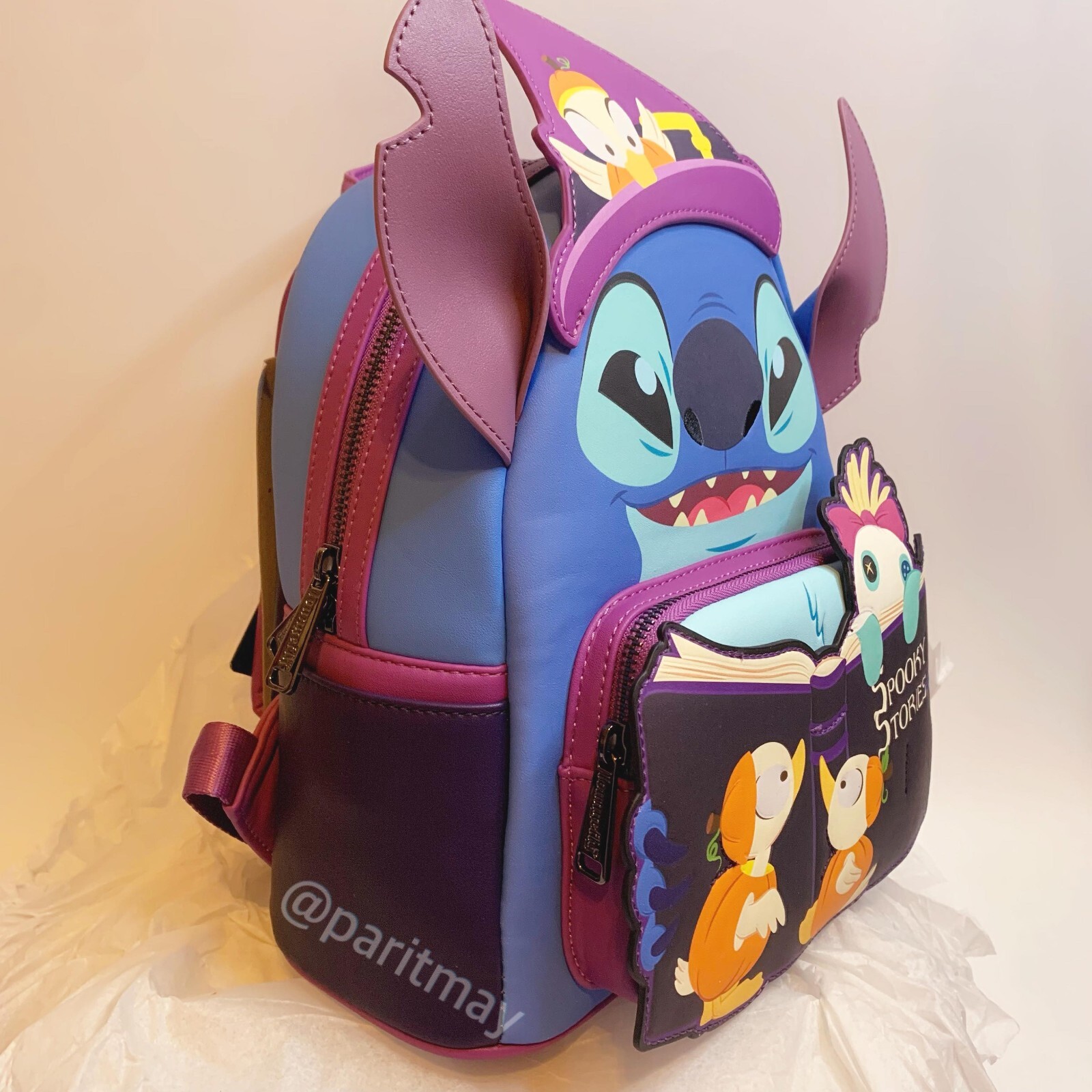 Loungefly Exclusive Stitch Spooky Stories Halloween Glow Mini Backpack (NWT) image 2