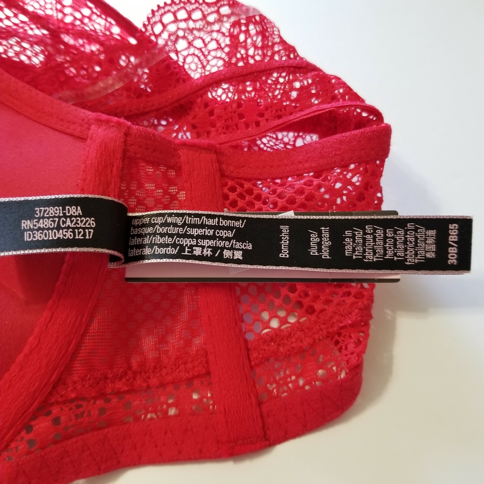 Victorias Secret 30B Bra Bombshell Plunge Front Close Add 2 Cups Red SISLOU U19P