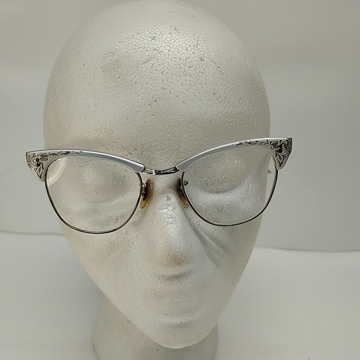 Vintage 1950s-60s Cat Eye Glasses American Optical Etched Vintage 1950s-60s Cat Eye Glasses American Optical Etched