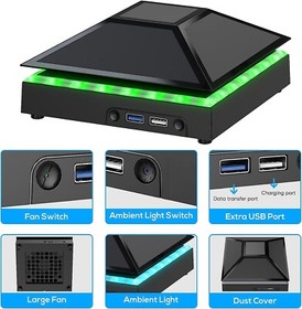 Powerful Cooling Fan for Xbox Series X - Colorful Light Strip - USB Ports