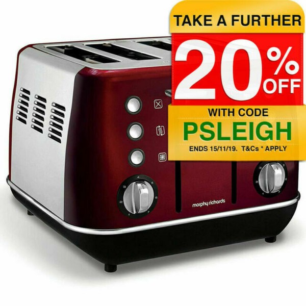 Morphy Richards 240108 4 Slice Toaster Red for sale online eBay