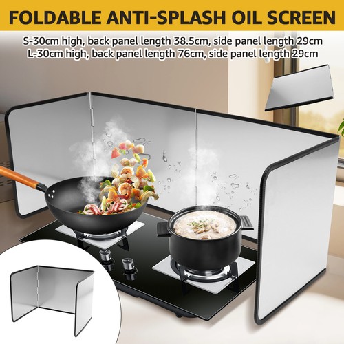 3 Sided Splatter Guard Folded Oil Splatter Screen Grease Splatter Guard ⊃