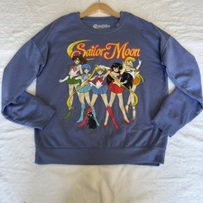 Sailor Moon Purple Sweatshirt Graphic Pulloever Vintage XS Kawaii Anime