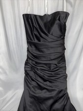 Black Satin Evening Gown From David's Bridal Strapless Size 10
