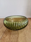 Vintage Anchor Hocking Avocado Green Swirl Glass 6" Bowl