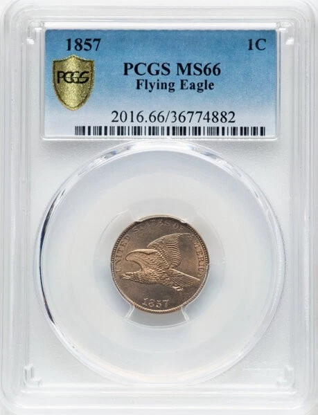 1857 Flying Eagle Cent 1C - PCGS MS66