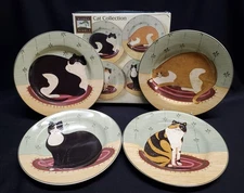 Cat Collection 8" Plates Warren Kimble Sakura Orig Box Set of 4 Farmhouse