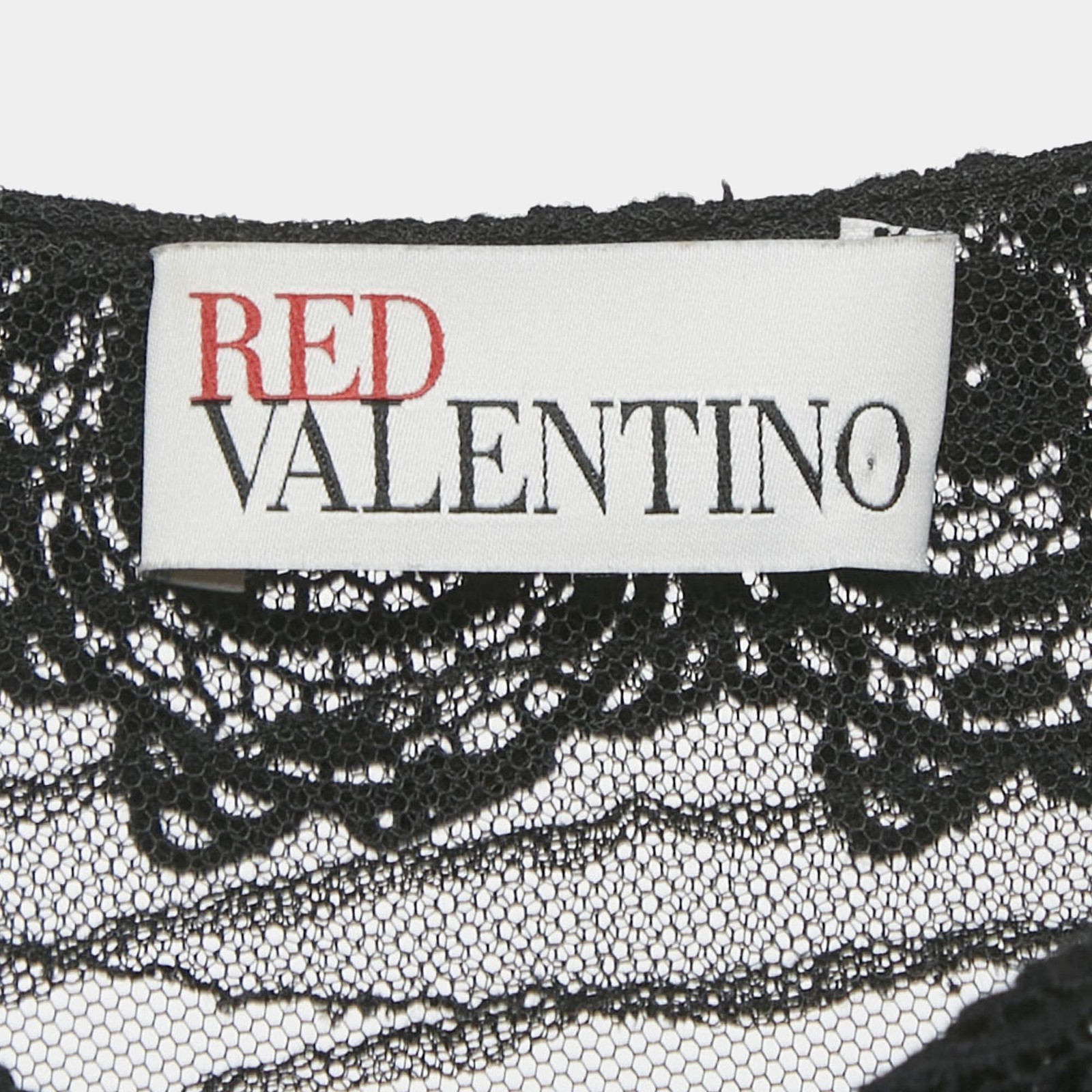 RED Valentino Black Tulle Lace Mini Dress XS thumbnail 4