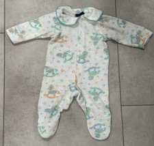 Vintage Honors Infant Terry Cloth Footed Sleeper Pajamas Size Sm Rocking Horse