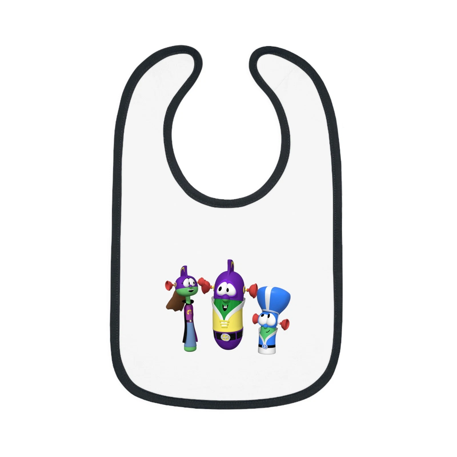 Cute Cartoon Character Baby Bib, Fun Bib for Mealtime