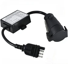 Trailer Connector American 4-pin to European 7-pin Split Brake Light Circuit #E7