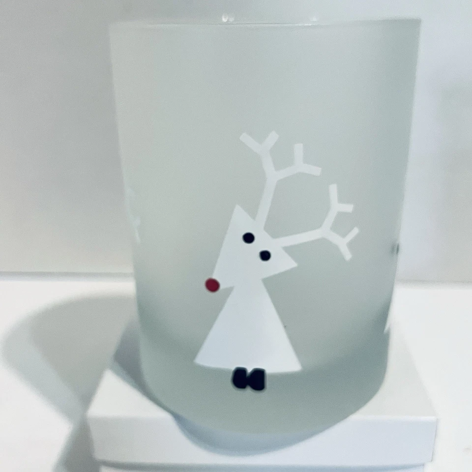 Crate and Barrel Frosted Reindeer Christmas Glasses Set Of 4 - Image 3 of 4