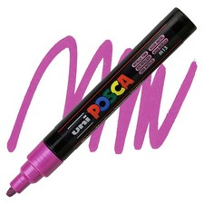 Posca Markers, Paint Marker, Metallic Pink, 5M Medium Tip, Opaque, Dark