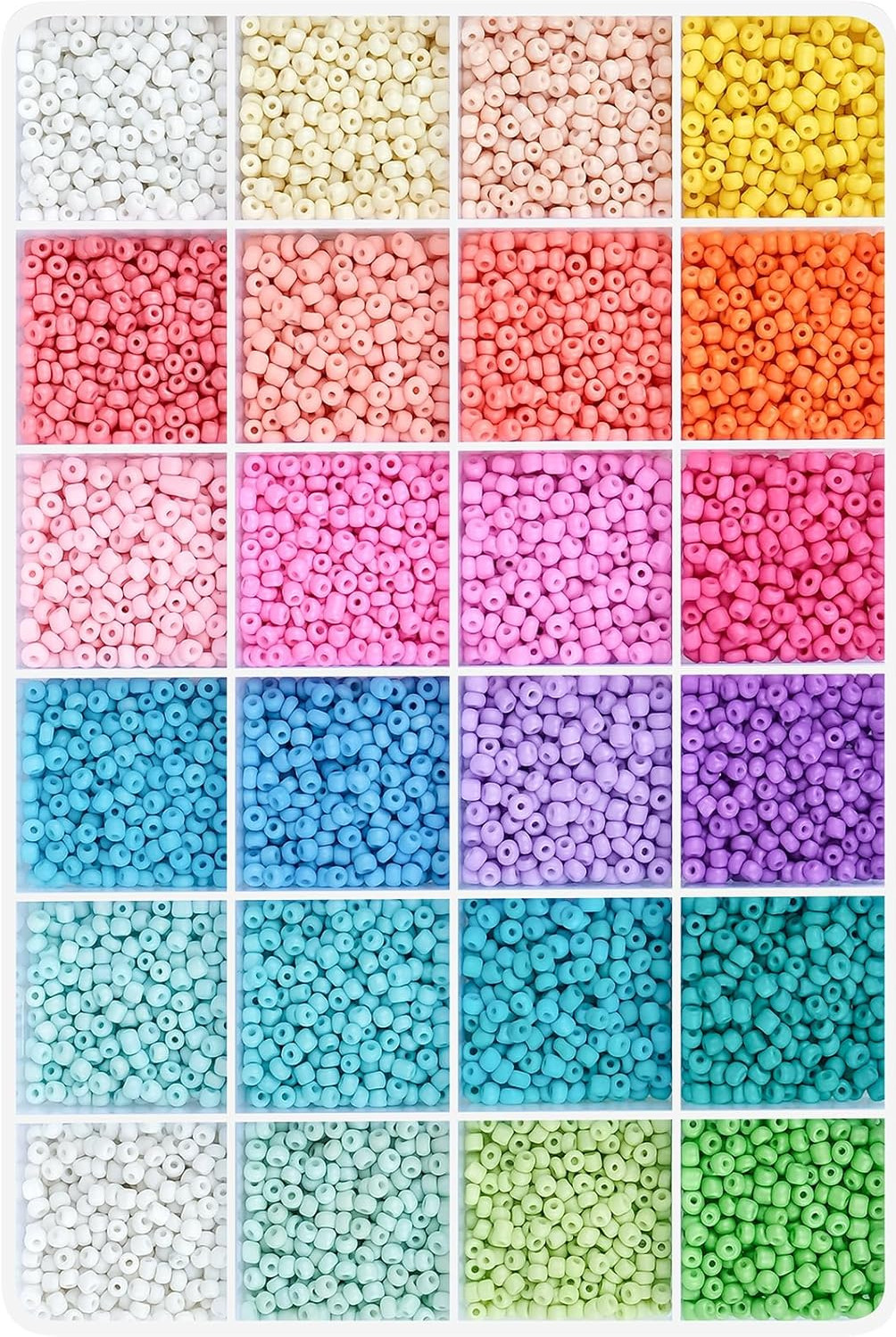 RUBY Perlas para pulseras 3 mm, juego de cuentas tipo macarrones, 24 colores