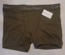 CALVIN KLEIN Modern Logo Boyshorts Army Green QF4511 Medium B1-E1