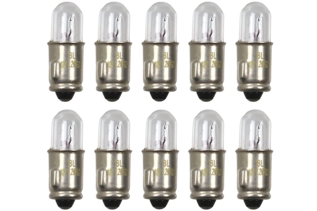 10 x Bulb 12V, 1.2W BA7s (incandescent)
