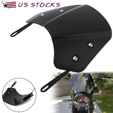Universal Motorbike Headlight Fairing Windshield Windscreen 5-7'' Round Black US