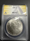 1885 p morgan silver dollar ms63