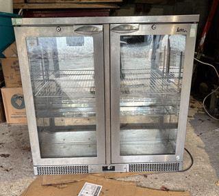 stainless steel under counter double door bottle/food chiller