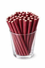Premium Paper Drinking Straws, Burgundy, 8mm x 200mm, Extra Thick 3 Layer