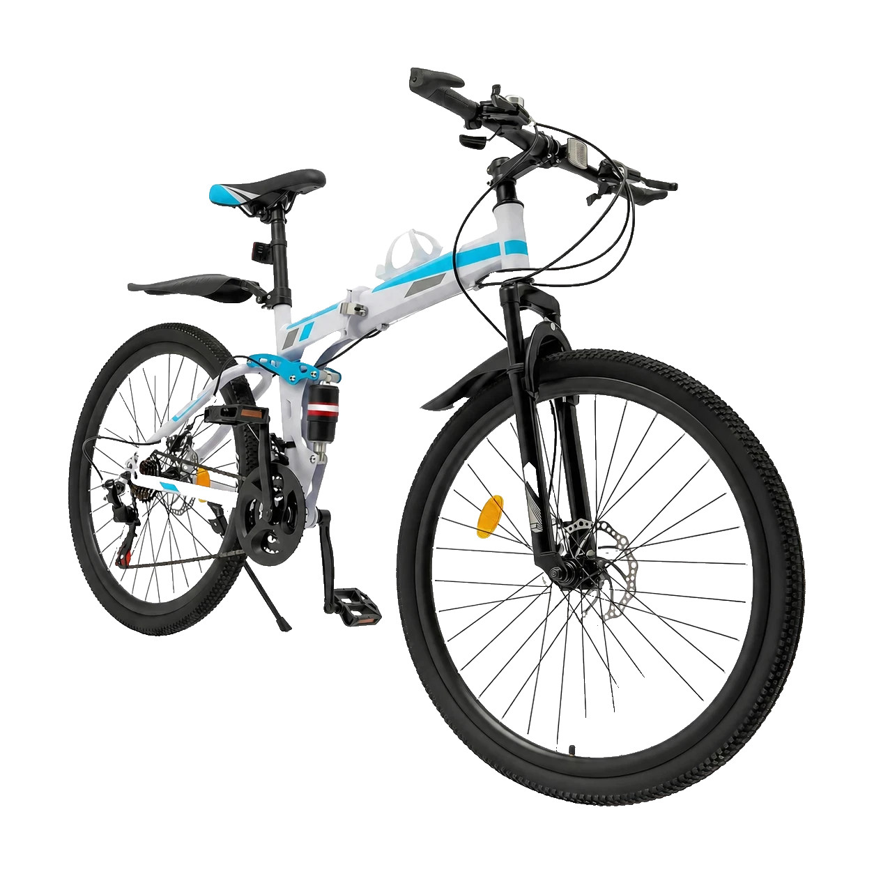 (New) 26" Mountain Bike Folding 21-Speed Men Women Bikes Dual Disc Brake MTB Bicycle (425.90 USD)