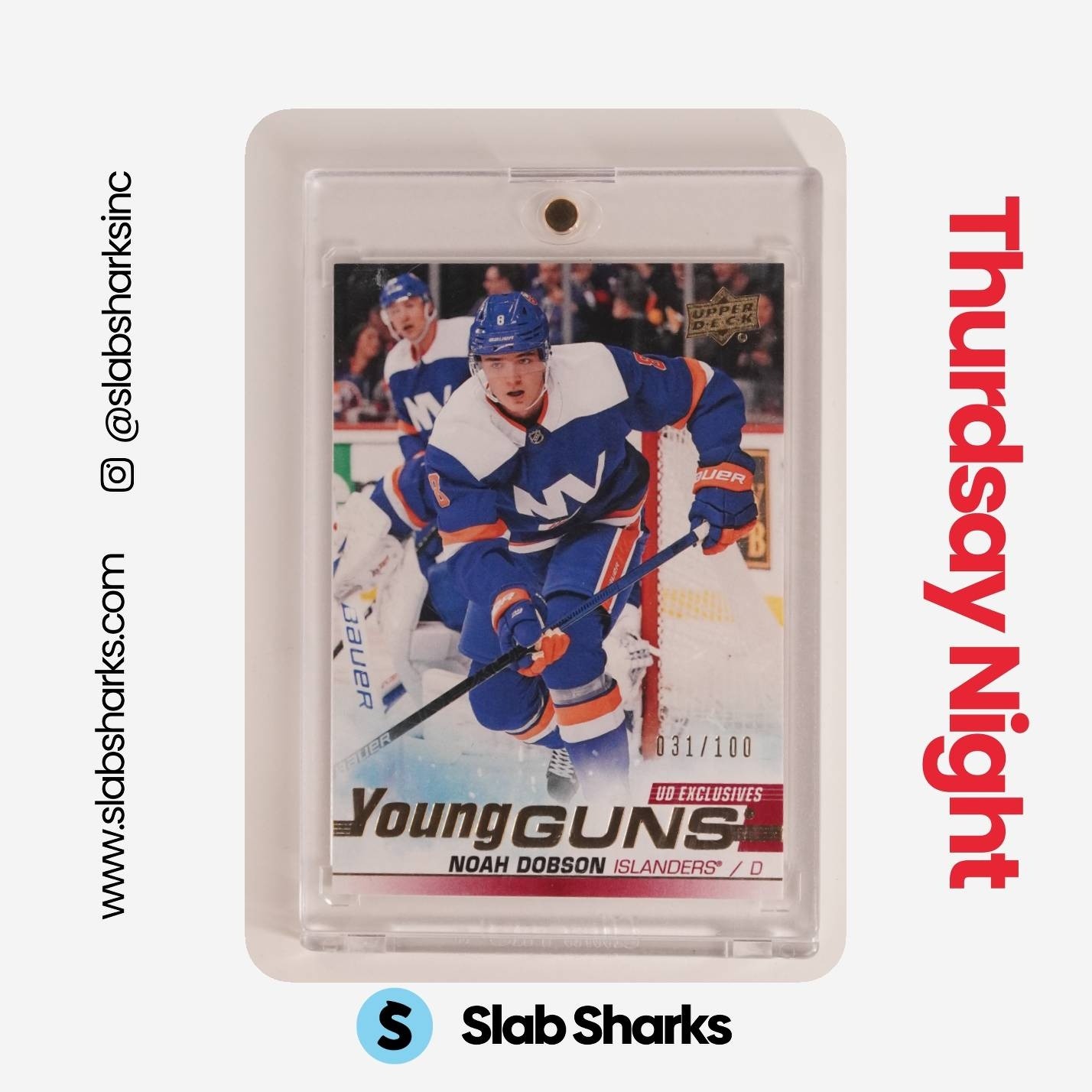 2019 UPPER DECK #481 NOAH DOBSON UD EXCLUSIVES YOUNG GUNS RC ROOKIE /100