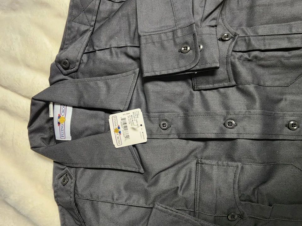 Mens Medium Flying Cross Dark Gray Long Sleeve Uniform Shirt - Image 3 of 4