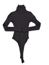 Fashion Nova High Turtleneck Bodysuit Long Sleeve Gray Small Worn Once