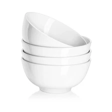 DOWAN 22 OZ White Ceramic Bowls Set of 4 - Perfect for Soup Bowls for Kitchen...