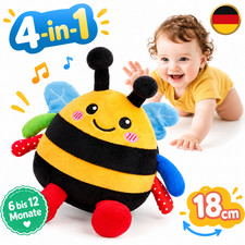 Spielzeug Biene mit Musik, Krabbelspielzeug f&uuml;r Babys ab 6 - 12 Monate, Gelb