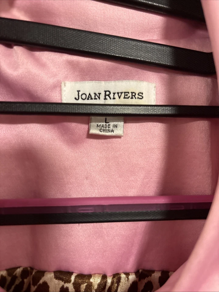 Gabardina Joan Rivers Rosa Leopardo Forrada Chaqueta Doble Pecho Vintage Talla L Foto 3 de 4