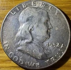 1952 Franklin Half Dollar Silver Coin
