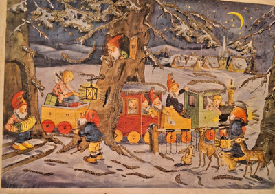 SCHÖNER ALTER ADVENTSKALENDER AFKH 1950 Glimmer original Verpackung