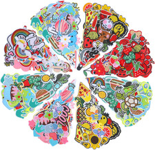 95 Pcs Assorted Embroidered Iron on Patches Bulk Random Sew on Applique Patches