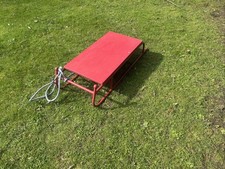 Vintage 1960s Red Wooden & Metal Sledge Sled Sleigh Prop Shop Display