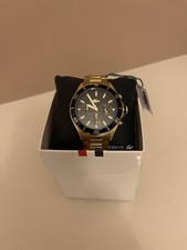 Lacoste 2011096 Herrenuhr, wasserdicht, Blau, Gelbgold