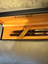 Waterman Fountain and Ballpoint Pens Set With 18 K Gold Nib