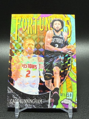 Topps Chrome 2025-26 Cade Cunningham Pistons Fortune 15 #F15-12 /50 Gold Geo