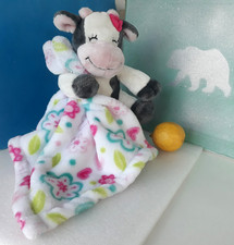 Costco  Little Miracles  Cow Lovey Pink Flower Plush Security Blanket  NICE