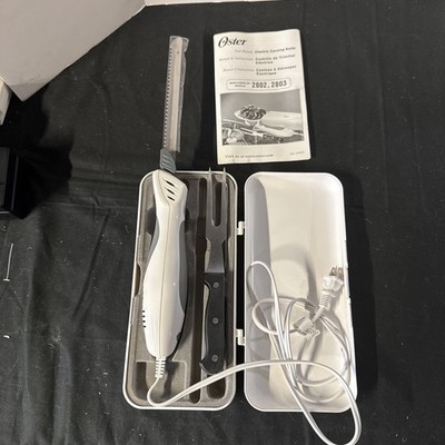 Oster 2803 Electric Knife with Fork and Case  Tested & Working Great