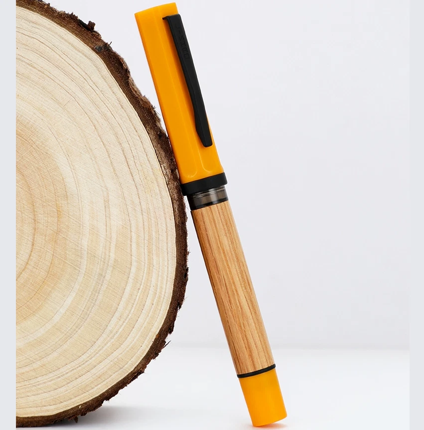 Pluma Estilográfica Jinhao 58 2025 Madera de Roble Tapa de Tornillo Tamaño Grande 4 Colores 3 Plumillas Foto 2 de 4