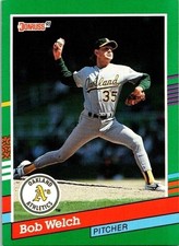 Robert (Bob) Lynn Welch Oakland Athletics 645 Donruss 1990 Baseball Card