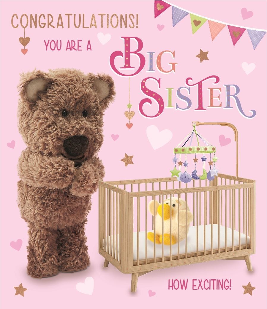 New Baby Card - YOU ARE A Big Sister. Baby sister/brother congratulations card.